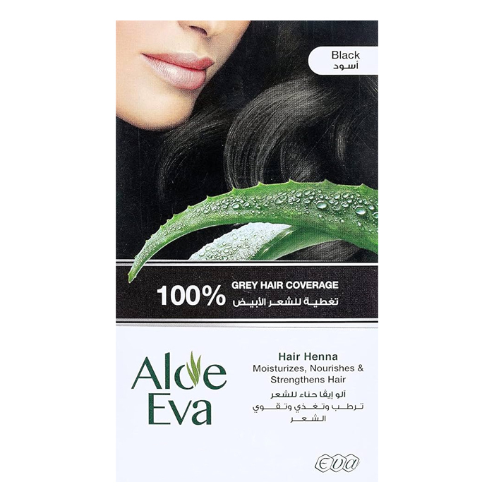 aloe eva hair henna black 1 packet