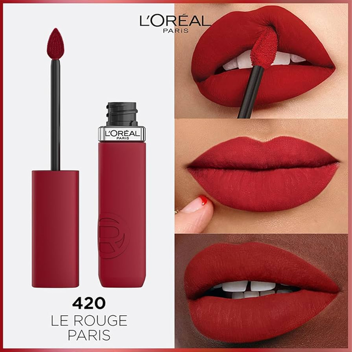 loreal liquid lipstick 420 le rouge paris